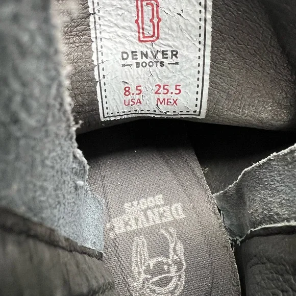 Denver Black Studded Leather Ankle Western Moto Boots Size 8.5 - Picture 11 of 12